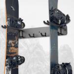 Aking Ace Wall Mount Ski Storage Rack,Garage Snowboard Storage Organizer 8 Pairs Metal Hooks Indoor Outdoor System Organization