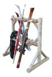 Log Kayak Rack - 11-Place Freestanding Log Ski Rack, Ski Storage Rack for Garage, Ski Holders, Ski Organizer, Indoor & Outdoor Snowboard Rack, Ski Snowboard Pole Organizer, Sports Rack - Unfinished