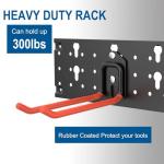 Wallmaster Wall Mount Garage Organizer Tool Storage Rack, Heavy Duty Folding Chair Hangers with 8 Adjustable Hooks, 48-inch Tracks, Max Load 300lbs