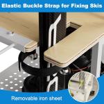 yeshine Freestanding Ski Storage Rack, Floor Stand Ski Storage Rack for Garage, Heavy Duty Steel Ski Organizer Holders for 4 Skis, Poles, Boots, Bags, and More Ski Supplies