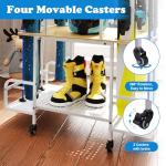 yeshine Freestanding Ski Storage Rack, Floor Stand Ski Storage Rack for Garage, Heavy Duty Steel Ski Organizer Holders for 4 Skis, Poles, Boots, Bags, and More Ski Supplies