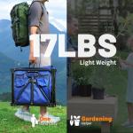 EchoSmile Heavy Duty 350 Lbs Capacity Collapsible Wagon, Outdoor Folding Camping Wagons, Grocery Portable Utility Cart, Adjustable Rolling Carts, All Terrain Sports Wagon with Big Wheels (Dark-Bule)