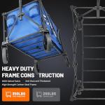 EchoSmile Heavy Duty 350 Lbs Capacity Collapsible Wagon, Outdoor Folding Camping Wagons, Grocery Portable Utility Cart, Adjustable Rolling Carts, All Terrain Sports Wagon with Big Wheels (Dark-Bule)