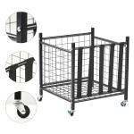True & Tidy® Metal Storage Cart with Straps and Wheels, Elastic Straps Locking Wheels Indoor Outdoor Steel Equipment Ball Cart Holder, Stuffed Animal Toy Storage Organizer - Home, Garage, School, Gym