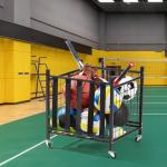 True & Tidy® Metal Storage Cart with Straps and Wheels, Elastic Straps Locking Wheels Indoor Outdoor Steel Equipment Ball Cart Holder, Stuffed Animal Toy Storage Organizer - Home, Garage, School, Gym