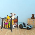 True & Tidy® Metal Storage Cart with Straps and Wheels, Elastic Straps Locking Wheels Indoor Outdoor Steel Equipment Ball Cart Holder, Stuffed Animal Toy Storage Organizer - Home, Garage, School, Gym