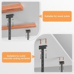 Jusgym 45-Inch x 45-Inch Overhead Garage Storage Rack, 17"-28" Height Adjustable Garage Storage Organization Systerm, Heavy Duty Metal Garage Ceiling Storage Racks, 250LBS Weight Capacity, Black