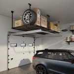 Jusgym 45-Inch x 45-Inch Overhead Garage Storage Rack, 17"-28" Height Adjustable Garage Storage Organization Systerm, Heavy Duty Metal Garage Ceiling Storage Racks, 250LBS Weight Capacity, Black