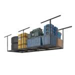 FLEXIMOUNTS 3x8 Overhead Garage Storage Rack,Adjustable Garage Storage Organization Systerm,Heavy Duty Metal Garage Ceiling Storage Racks,600lbs Weight Capacity,Black