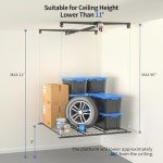 KOKORACKER Overhead Garage Storage Rack, 4x4 Ft Ceiling Storage Lift，Adjustable Heavy-Duty Mounted Garage Storage Organization System, 250lbs Capacity