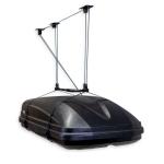 Teal Triangle Ceiling Storage Hoist for Cargo Box - Heavy Duty Garage Storage Lift - Garage Pulley Lift System Holds 150 lbs and Fits 8-10 ft Tall Garage Ceilings