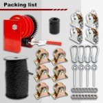 Overhead Garage Storage Lift - Heavy Duty Ceiling Mounted Garage Storage Lift System for Organization - 300lbs Weight, Supports 8-16ft Ceilings, Compatible Bronco, Weight, Wrangler (Deck Not Includ)