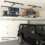 KOKORACKER Overhead Garage Storage Rack, 4x4 Ft Ceiling Storage Lift，Adjustable Heavy-Duty Mounted Garage Storage Organization System, 250lbs Capacity