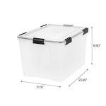 IRIS USA 74 Quart WeatherPro Plastic Storage Bin Tote Organizing Container with Durable Lid and Seal and Secure Latching Buckles, 4 Pack