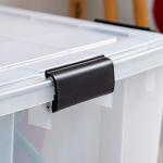 IRIS USA 74 Quart WeatherPro Plastic Storage Bin Tote Organizing Container with Durable Lid and Seal and Secure Latching Buckles, 4 Pack