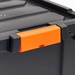 IRIS 13 Quart Heavy Duty Plastic Storage Box, Black Pack of 6