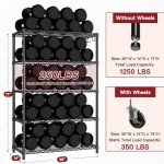 PrimeZone 5 Tier Wire Shelving Rack Storage Shelves with Wheels,Adjustable Rolling Heavy Duty Metal Shelving Unit,Utility Shelf for Kitchen Garage Closet Pantry Laundry 36" W x 14" D x 74" H