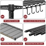 PrimeZone 5 Tier Wire Shelving Rack Storage Shelves with Wheels,Adjustable Rolling Heavy Duty Metal Shelving Unit,Utility Shelf for Kitchen Garage Closet Pantry Laundry 36" W x 14" D x 74" H