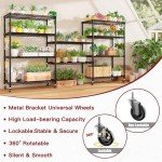 PrimeZone 5 Tier Wire Shelving Rack Storage Shelves with Wheels,Adjustable Rolling Heavy Duty Metal Shelving Unit,Utility Shelf for Kitchen Garage Closet Pantry Laundry 36" W x 14" D x 74" H