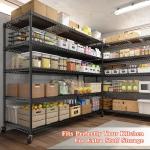 REIBII 60" W Storage Shelves Wire Shelving with Wheels 3200 lbs Heavy Duty Steel Metal Shelving Unit Shelf Rack for Warehouses,Garage, Kitchen, School,Commercial,73" H X 60”W X 18" D