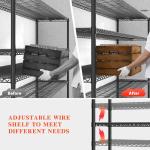 REIBII 60" W Storage Shelves Wire Shelving with Wheels 3200 lbs Heavy Duty Steel Metal Shelving Unit Shelf Rack for Warehouses,Garage, Kitchen, School,Commercial,73" H X 60”W X 18" D