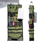 Camping Hanging Organizer - AYAMAYA Tent Organizer for Inside with Campsite Storage Straps & Mesh Pockets & Hanging Hooks for Camping, RV Camper, Picnic, One-Piece Storage Bag Multiple Can Be Spliced