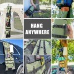 Camping Hanging Organizer - AYAMAYA Tent Organizer for Inside with Campsite Storage Straps & Mesh Pockets & Hanging Hooks for Camping, RV Camper, Picnic, One-Piece Storage Bag Multiple Can Be Spliced