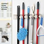 Home-it Mop and Broom Holder Wall Mount Garden Tool Storage Tool Rack Storage & Organization for the Home Plastic Hanger for Closet Garage Organizer (5-position)