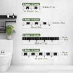 AceMining 5 Racks and 4 Hooks Mop and Broom Holder Wall Mount, Broom Organizer Storage Tool Racks Stainless Steel Heavy Duty Hooks Self Adhesive Solid Non-slip for Home Kitchen Garden Laundry Garage