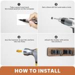 IMILLET Broom Holder Wall Mount, Wood Broom Holder with 5 Racks and 4 Hooks Broom Organizer, Laundry Room Organization and Storage, Mop Holder for Home Organization, Garden, Garage, Kitchen, Closet