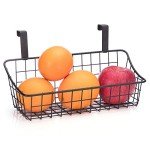LeleCAT Basket with hook Grid Storage Basket, Hang it behind a door or on a railing, Over the Cabinet Door, Small, BLack,2 Pack
