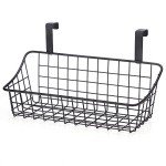 LeleCAT Basket with hook Grid Storage Basket, Hang it behind a door or on a railing, Over the Cabinet Door, Small, BLack,2 Pack