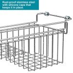 FavoThings Over The Kitchen Sink Caddy Sponge Holder Organizer Drying Rack Expandable for Sponge Brush Soap Dish Cloth Rag 14.5" to 22", Stainless Steel