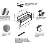 ESOW Paper Towel Holder with Shelf Storage, Adhesive Wall Mount 2-in-1 Basket Organizer for Kitchen & Bathroom, Durable Metal Wire Design, Stainless Steel 304 Matte Black Finish