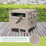 Suncast Garden Hose Reel Hideaway for 5/8" Hoses, Retracting Storage of 100ft, Light Taupe