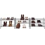 Simple Houseware 3-Tier Stackable Shoe Rack Storage Shelf, Black