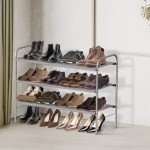Simple Houseware 3-Tier Shoe Rack Storage Organizer, Grey