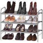 Simple Houseware 3-Tier Shoe Rack Storage Organizer, Grey