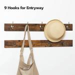 HOOBRO Shoe Storage Bench with Cushion, Entryway Bench, 39.4" Hall Tree, Coat Rack, 12 Cubbies, Holds up to 330 lb, Shoe Rack, Storage Cabinet for Bedroom, Hallway, Rustic Brown BF112HX01G1