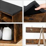 HOOBRO Shoe Storage Bench with Cushion, Entryway Bench, 39.4" Hall Tree, Coat Rack, 12 Cubbies, Holds up to 330 lb, Shoe Rack, Storage Cabinet for Bedroom, Hallway, Rustic Brown BF112HX01G1