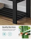 SONGMICS Bamboo Shoe Bench, 3-Tier Shoe Rack Organizer for Entryway, Living Room, Bench Seat Holds Up to 330 lb, 11.4 x 28 x 19.3 Inches, Black and Gray ULBS604B01