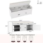 HOMEFORT 41.3" Shoe Bench with Lift Top Storage, Entryway Storage Bench with Cushioned Seat, Wooden End of Bed Bench, Shoe Cabinet Bench with Hidden Storage Space, for Bedroom, Hallway,White