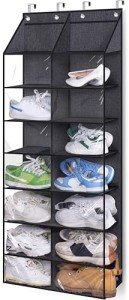 MISSLO Over the Door Shoe Rack for Door fit 14 Pairs Dustproof Shoe Organizer Hanging for Closet Storage