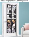 KIMBORA Boots Hanging Shoe Organizer for Closet 12 Extra Large Mesh Pockets Over The Door Shoe Rack for Men Shoes Size 16, Black