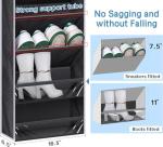 KEETDY Over The Door Shoe Rack for Door Fit 20 Pairs Sneakers Large Hanging Shoe Organizer for Closet Storage Boots, Black