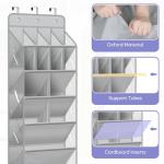 MISSLO Clear Over the Door Shoe Organizer Large Deep Pockets Hanging Shoe Rack for Closet Fit 20 Pairs Shoe Holder for Sneakers Boots Storage，Grey
