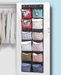 KIMBORA Boots Hanging Shoe Organizer for Closet 12 Extra Large Mesh Pockets Over The Door Shoe Rack for Men Shoes Size 16, Black