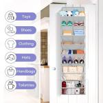 MISSLO Clear Over the Door Shoe Organizer Large Deep Pockets Hanging Shoe Rack for Closet Fit 20 Pairs Shoe Holder for Sneakers Boots Storage，Grey