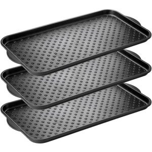 Kingrol 3 Pack Boot Trays, Waterproof Shoe Mats for Entryway Indoor, Multi-Purpose Trays for Boots, Shoes, Garden, 29 x 14.3 Inch