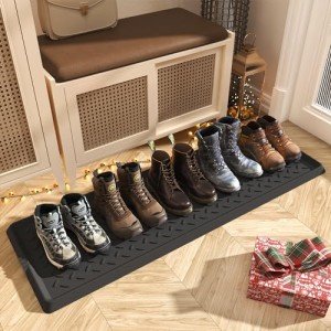 SUPENUIN Extra Large Boot Tray 48 Inch Boot Storage Heavy Duty Rubber Mats for Floor Waterproof Boot Mat Tray for Entryway Multi Use Shoe Rug 16x47.5 Inches